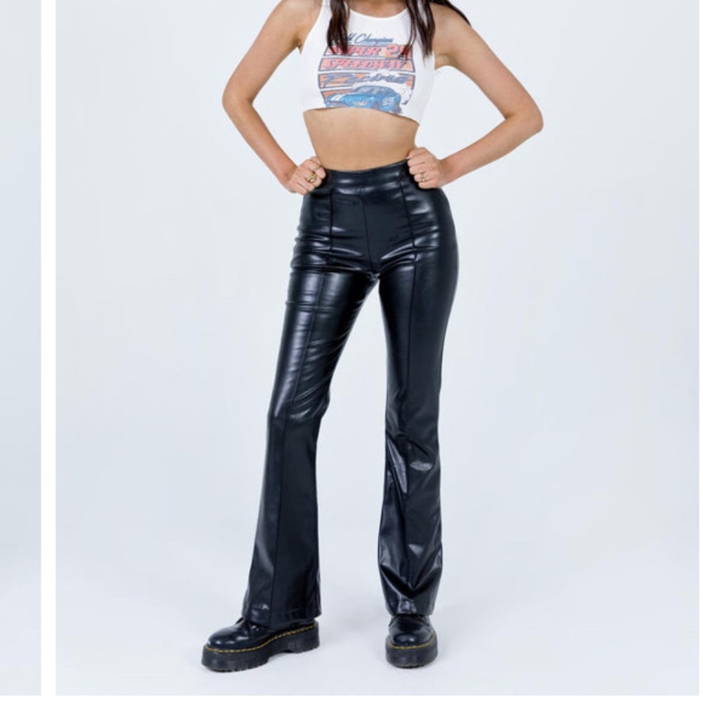 princess polly size 4 braden leather pant black